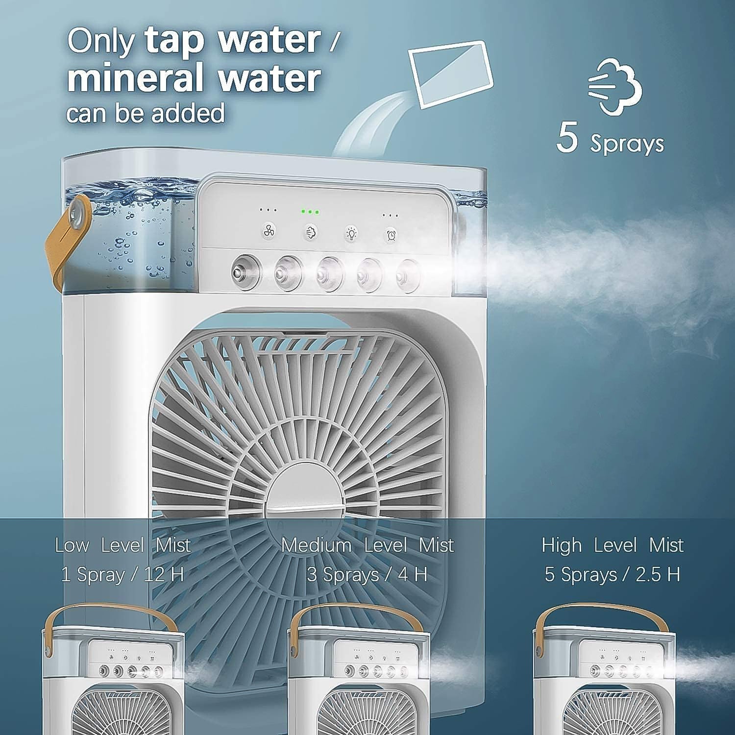 Portable Air Cooler Fan with 7-Color Light – Personal AC Fan Portable Air Cooler Fan with 7-Color Light – Personal AC Fan